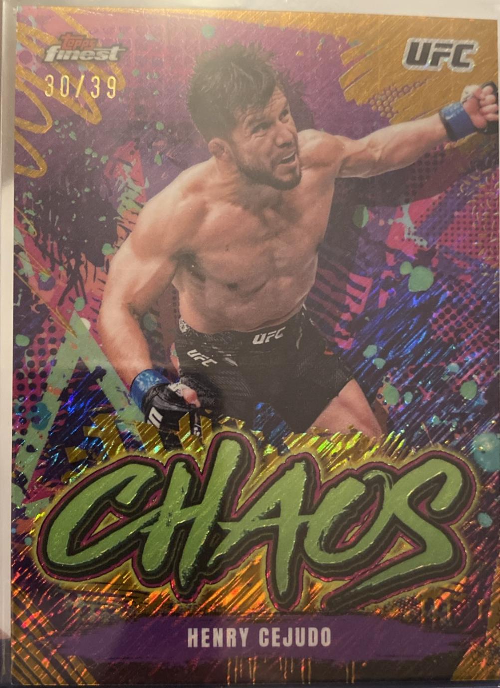 Henry Cejudo 2024 Topps Finest UFC Chaos #CHA-10 Gold Shimmer Refractor