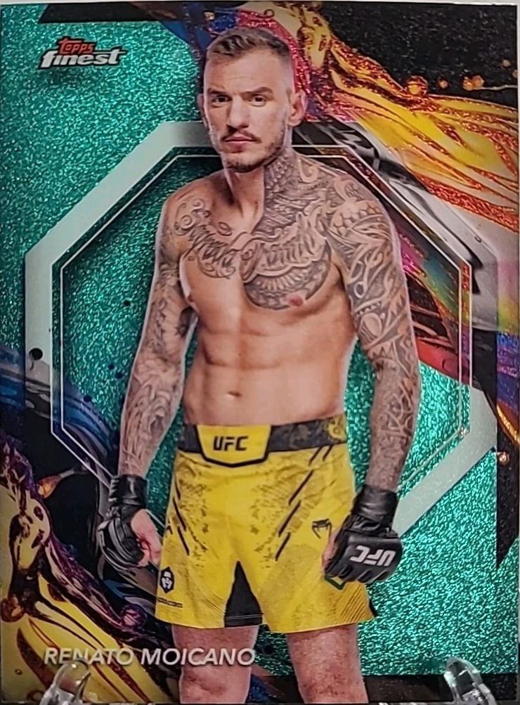 Renato Moicano 2024 Topps Finest UFC Base Uncommon #117 Aqua Glitter Refractor