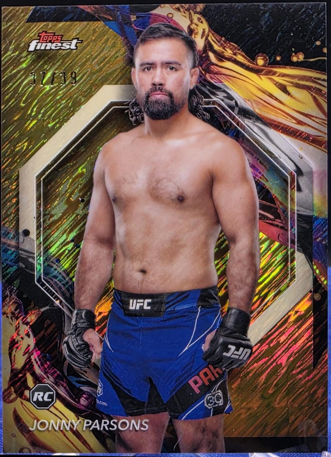 Jonny Parsons 2024 Topps Finest UFC Base Uncommon #109 Gold Shimmer Refractor