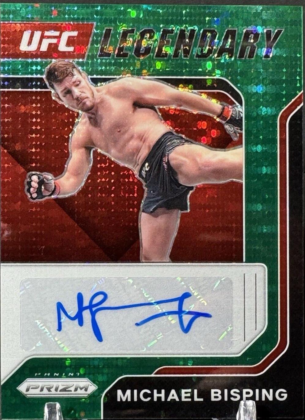 Michael Bisping 2022 Panini Prizm UFC Legendary Signatures #15 Green Pulsar