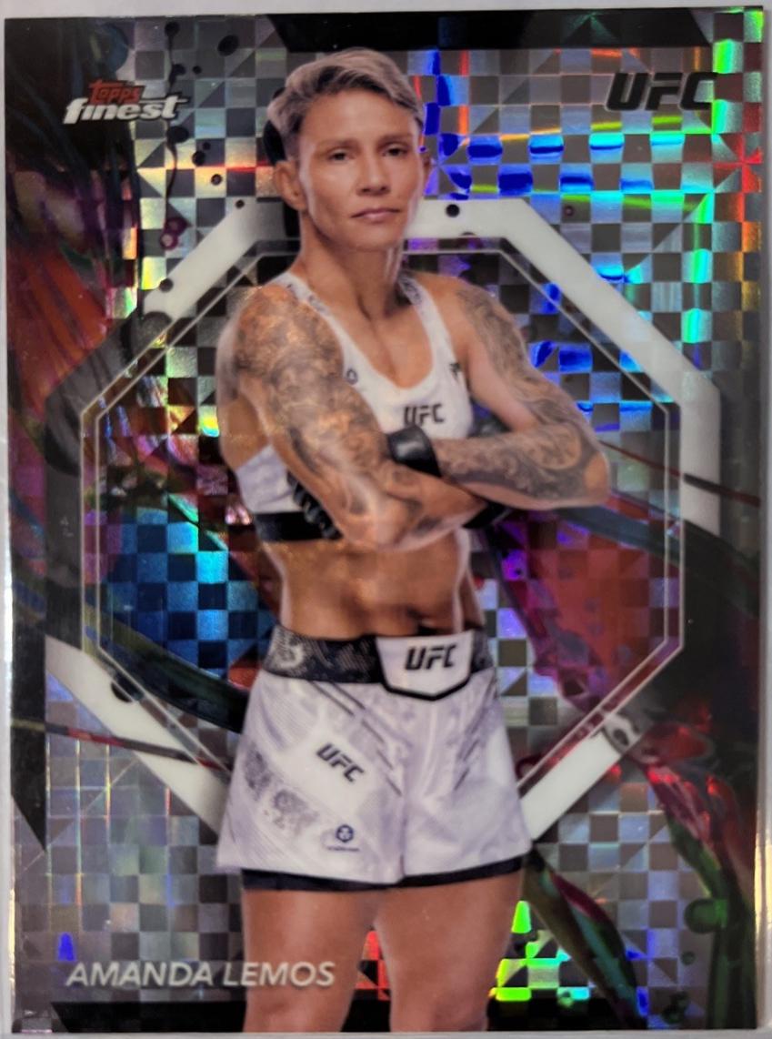Amanda Lemos 2024 Topps Finest UFC Base Common #62 Checkerboard Refractor