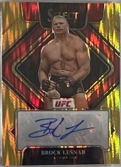 Brock Lesnar 2022 Panini Select UFC Signatures #25 Gold Flash