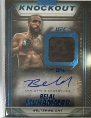 Belal Muhammad 2024 Topps Knockout UFC Knockout Autograph Relics #KAR-BMD Platinum