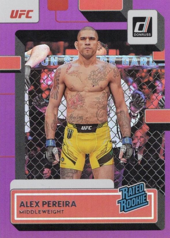 Alex Pereira 2023 Panini Donruss UFC Base #209 Purple Flood