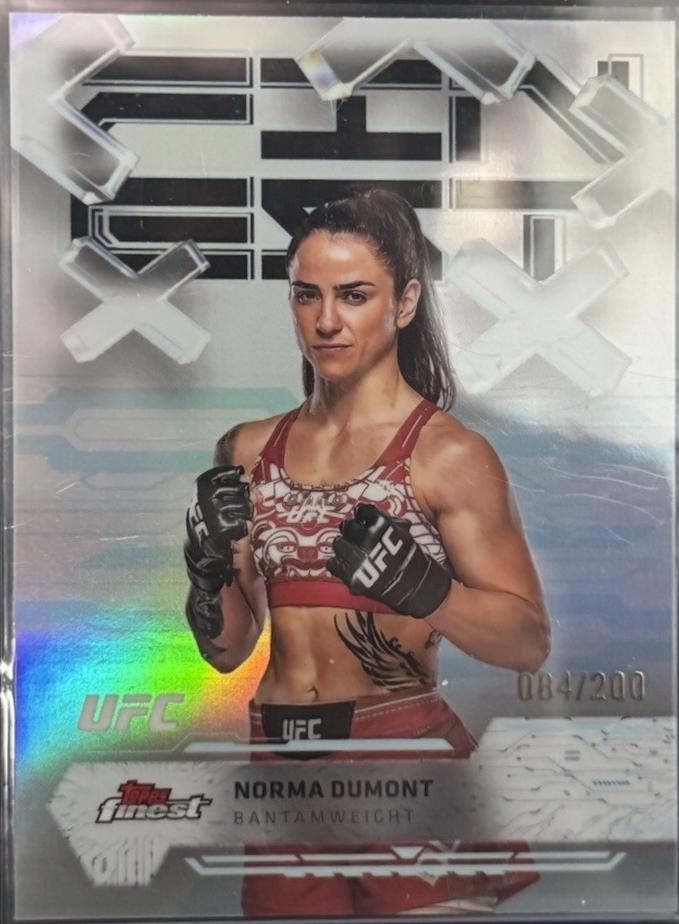 Norma Dumont 2025 Topps Finest UFC Base Common #48 Blue Refractor