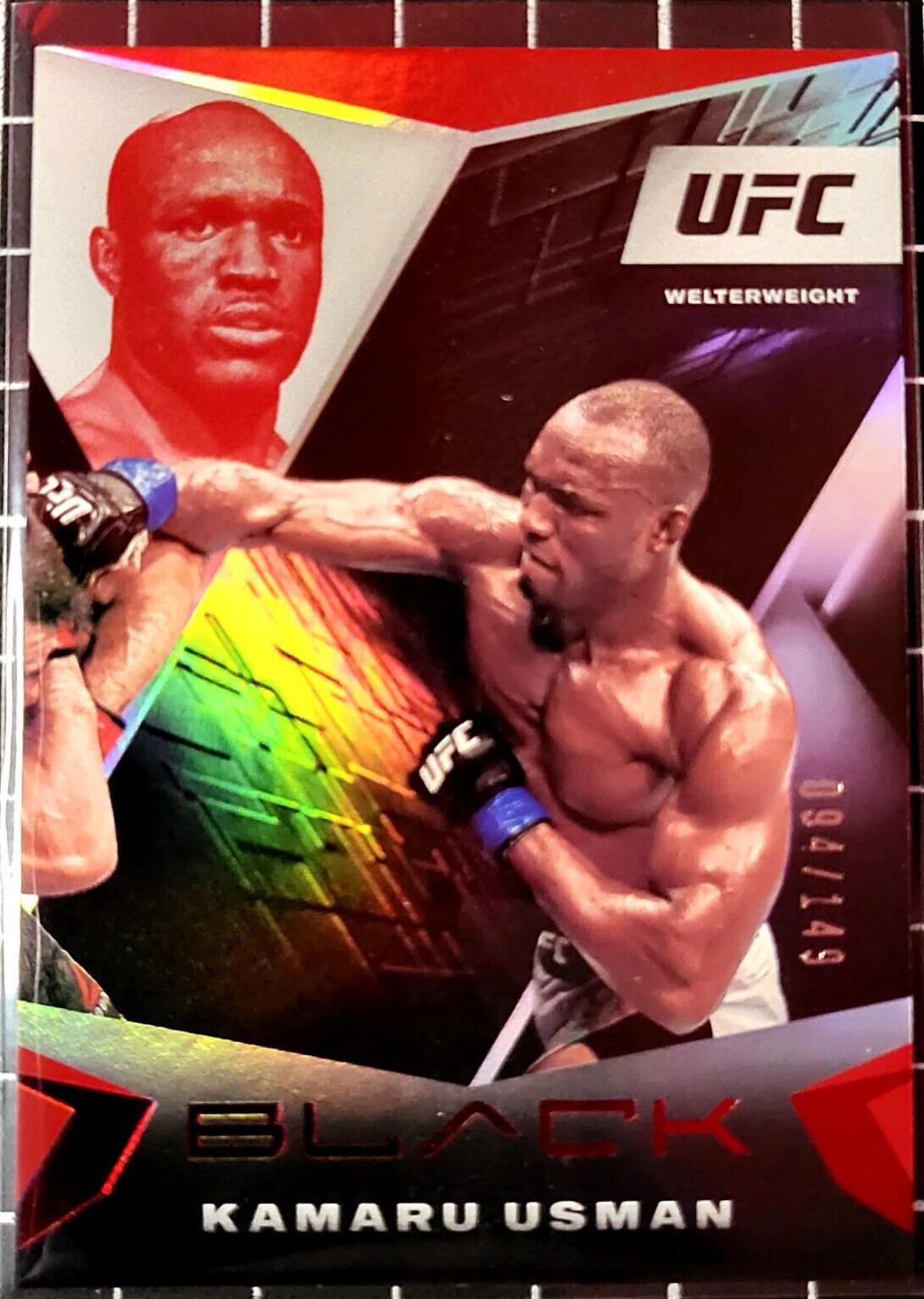 Kamaru Usman 2021 Panini Chronicles UFC Base Black #104 Red