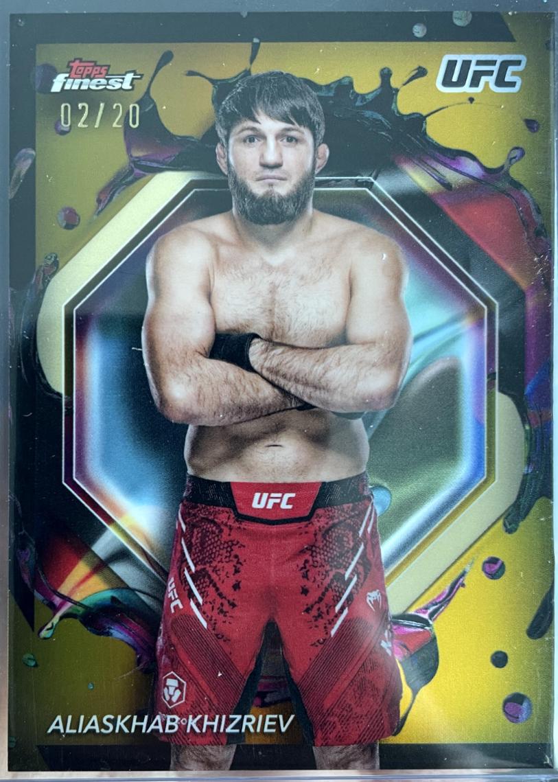 Aliaskhab Khizriev 2024 Topps Finest UFC Base Rare #247 Gold Refractor