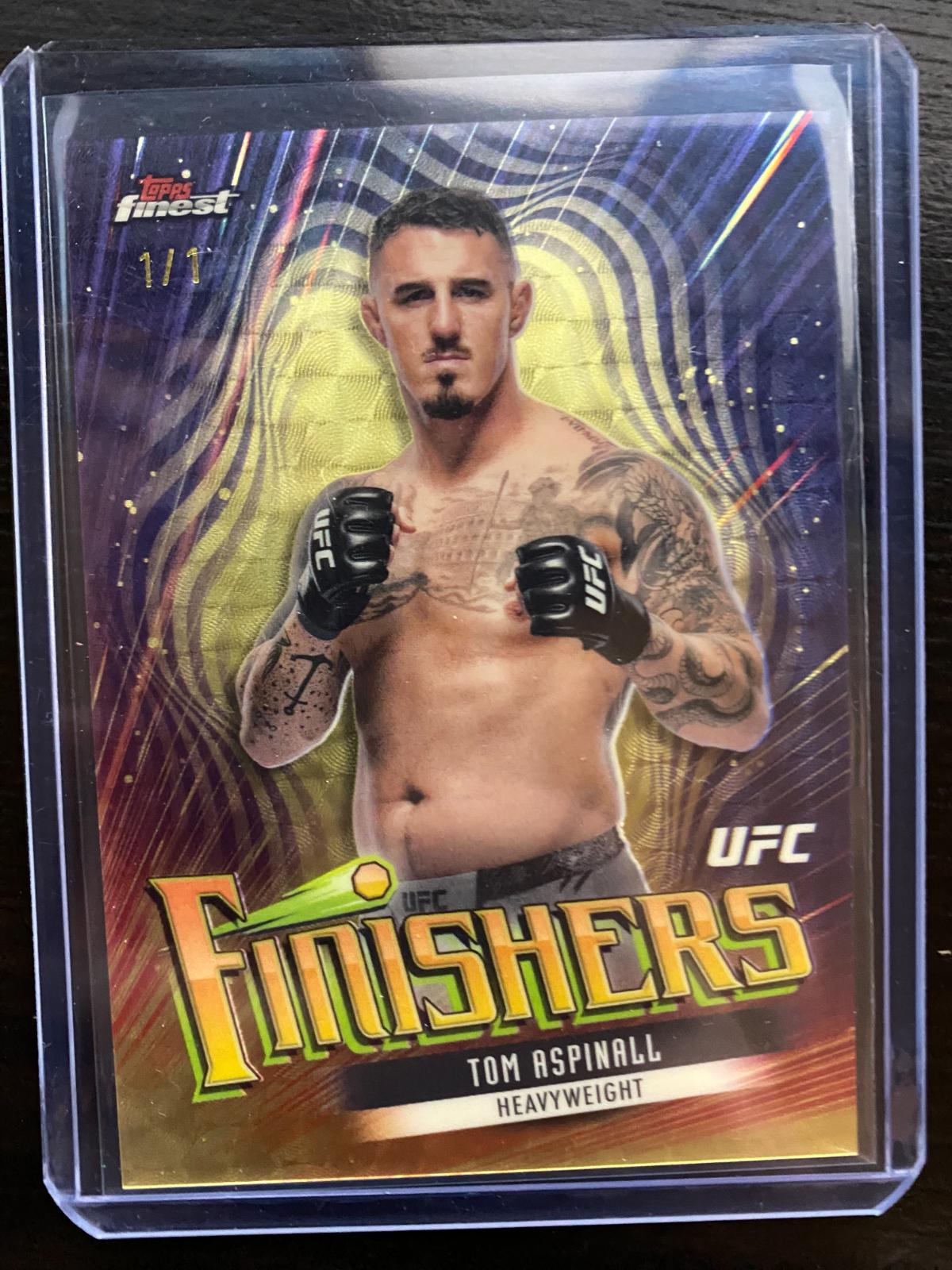 Tom Aspinall 2024 Topps Finest UFC Finishers #FIN-6 Superfractor