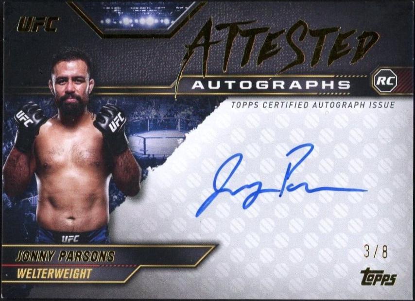 Jonny Parsons 2024 Topps Knockout UFC Attested Autographs #ATT-JPS Gold