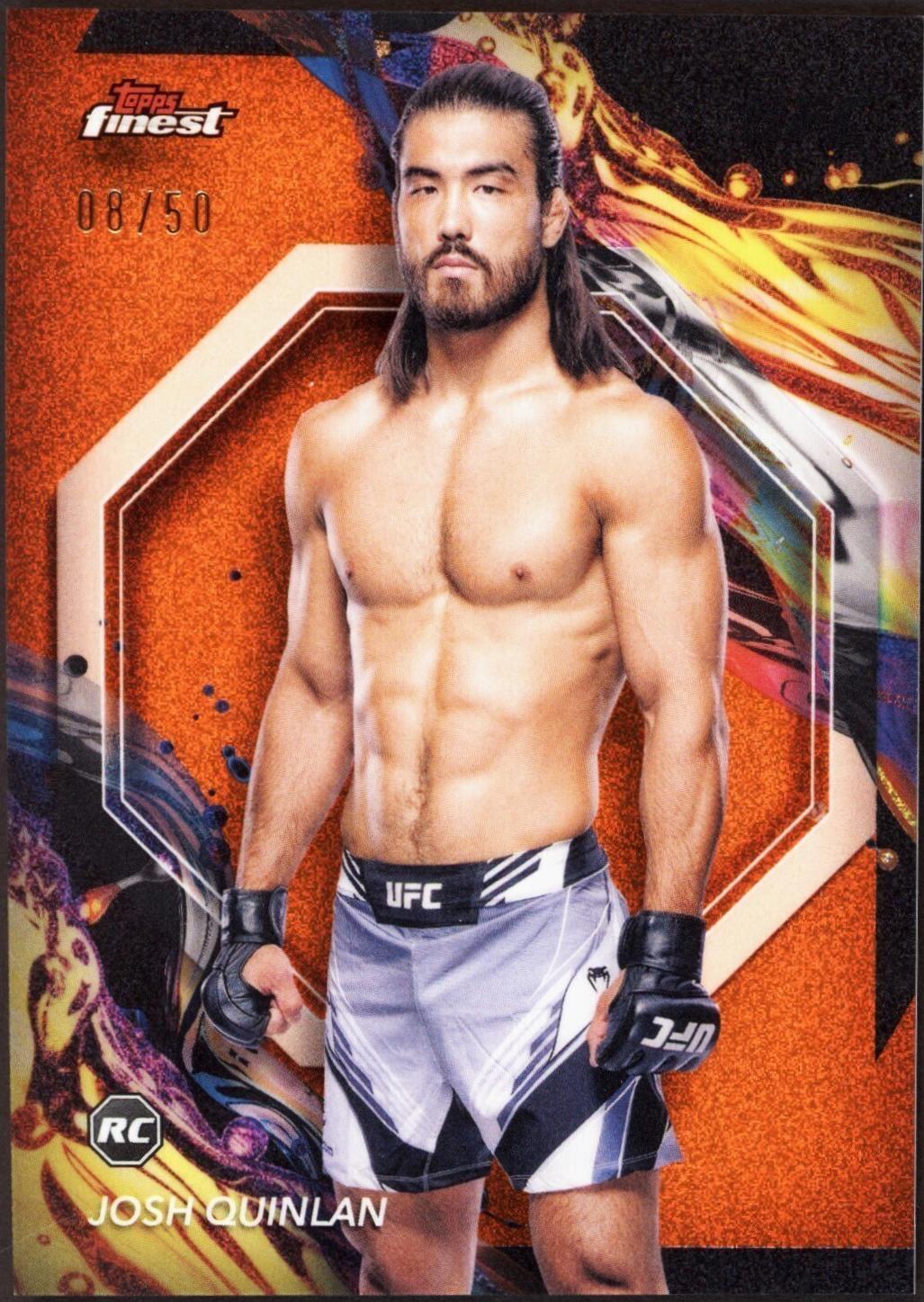 Josh Quinlan 2024 Topps Finest UFC Base Uncommon #120 Tangerine Glitter Refractor