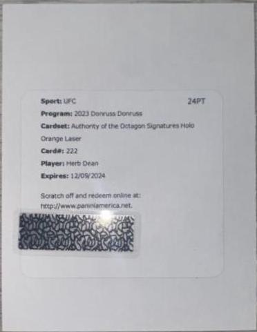 Herb Dean 2023 Panini Donruss UFC Authority of the Octagon Signatures #222 Orange Laser