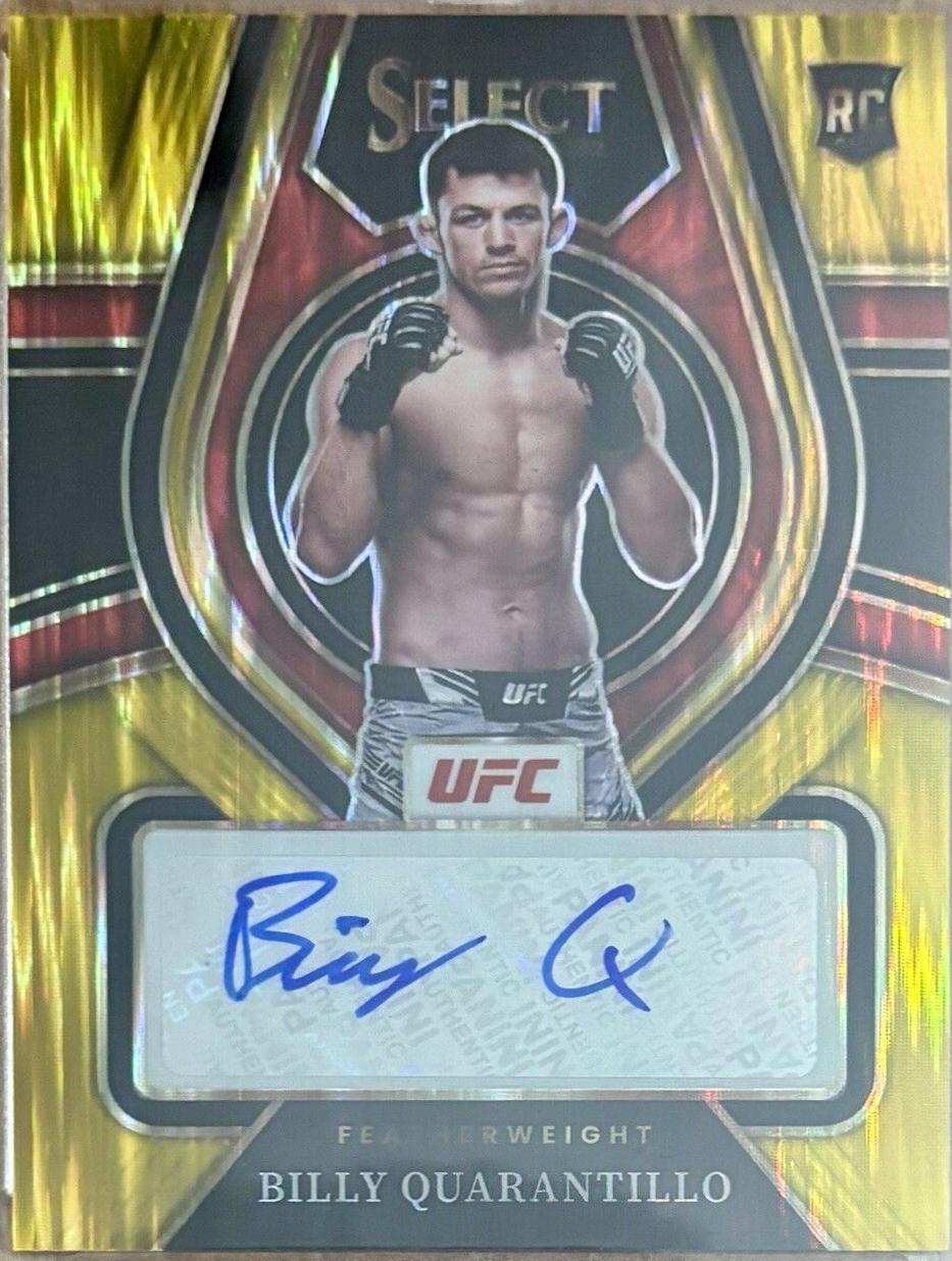 Billy Quarantillo 2022 Panini Select UFC Rookie Signatures #7 Gold Flash