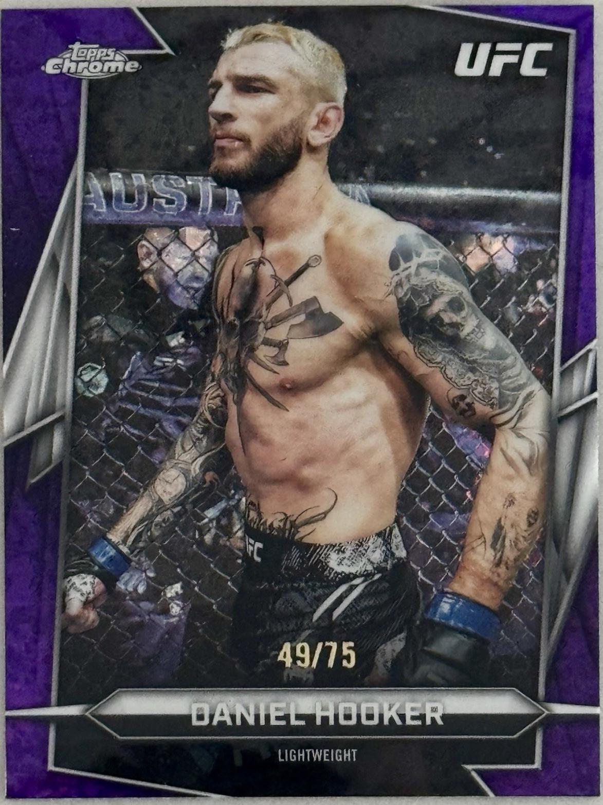 Dan Hooker 2026 Topps Chrome UFC Base #152 Purple Mini Diamonds Refractor