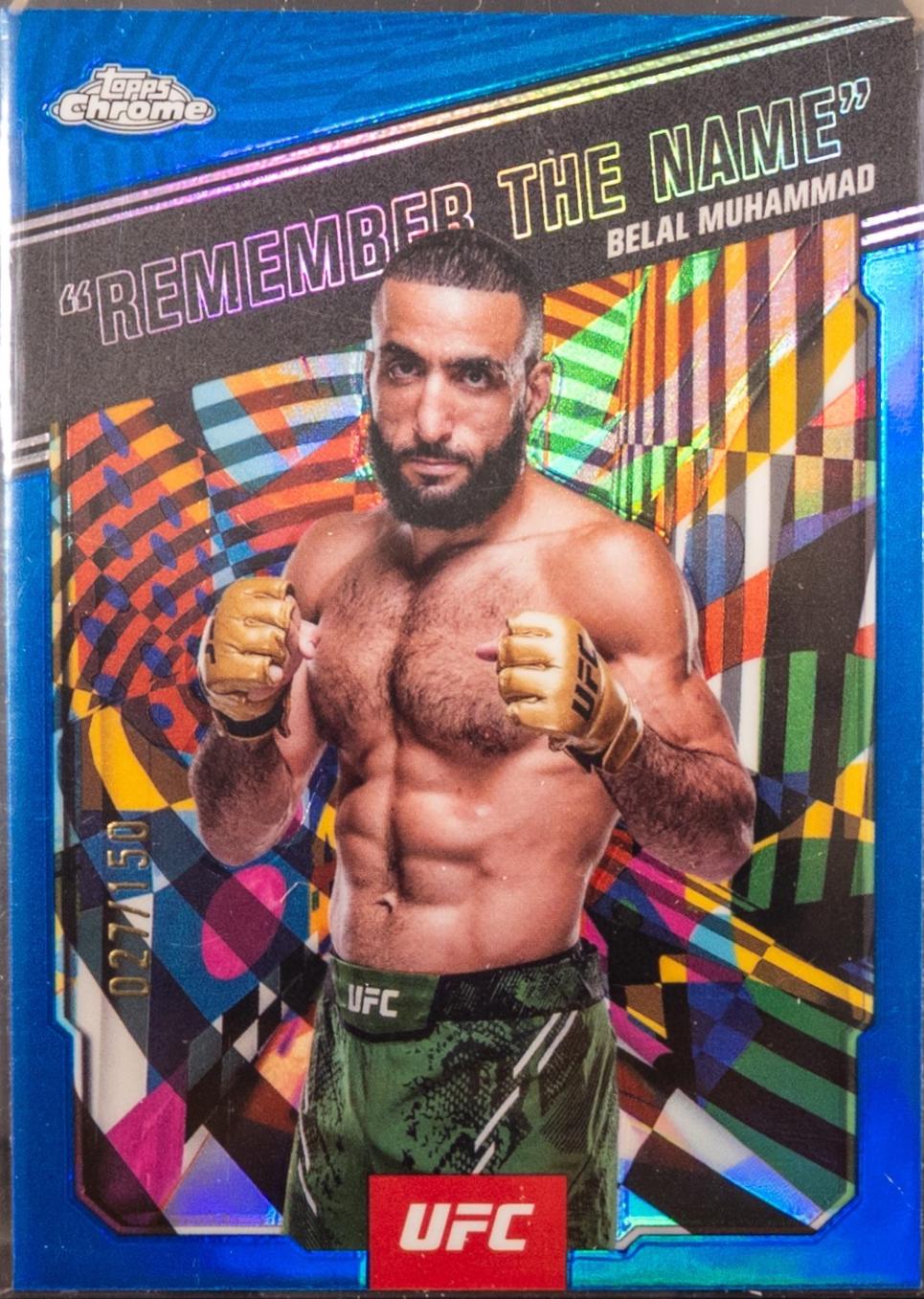 Belal Muhammad 2025 Topps Chrome UFC AKA #AKA-1 Blue Refractor