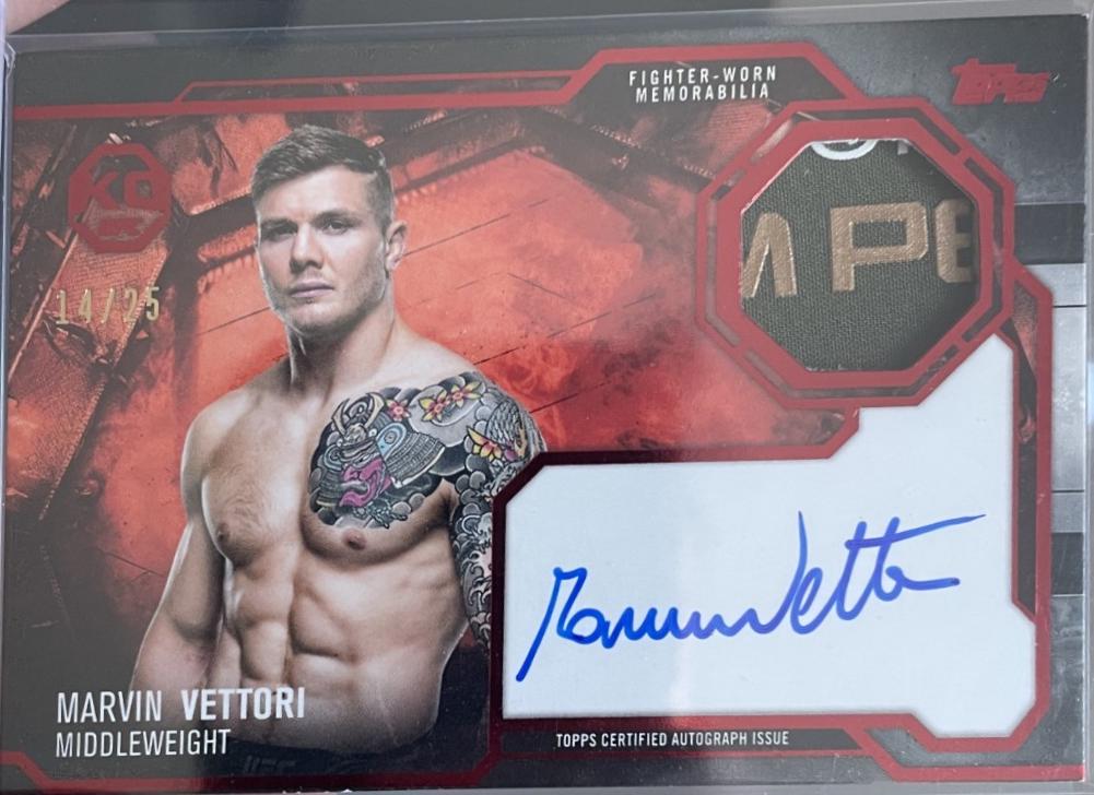Marvin Vettori 2025 Topps Knockout UFC Knockout Autograph Relics #KAR-MV Red