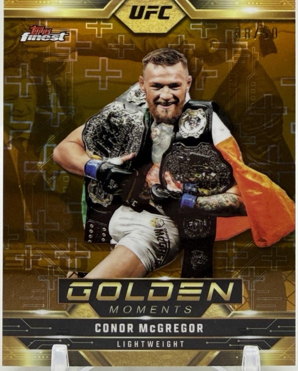 Conor McGregor 2025 Topps Finest UFC Golden Moments #GM-4 Gold Refractor