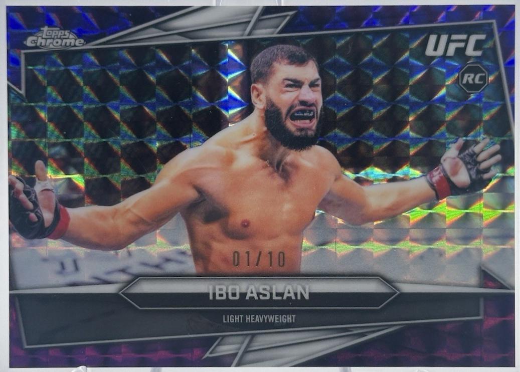 Ibo Aslan 2026 Topps Chrome UFC Base #189 Purple Geometric Refractor