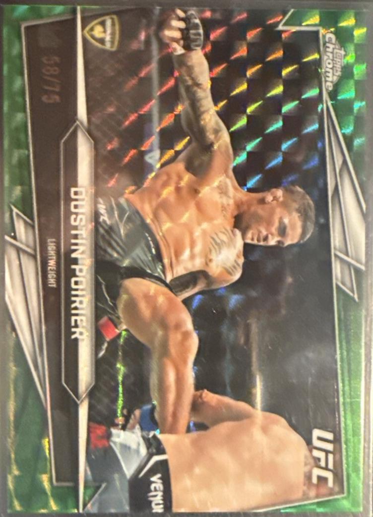 Dustin Poirier 2026 Topps Chrome UFC Base #78 Green Geometric Refractor