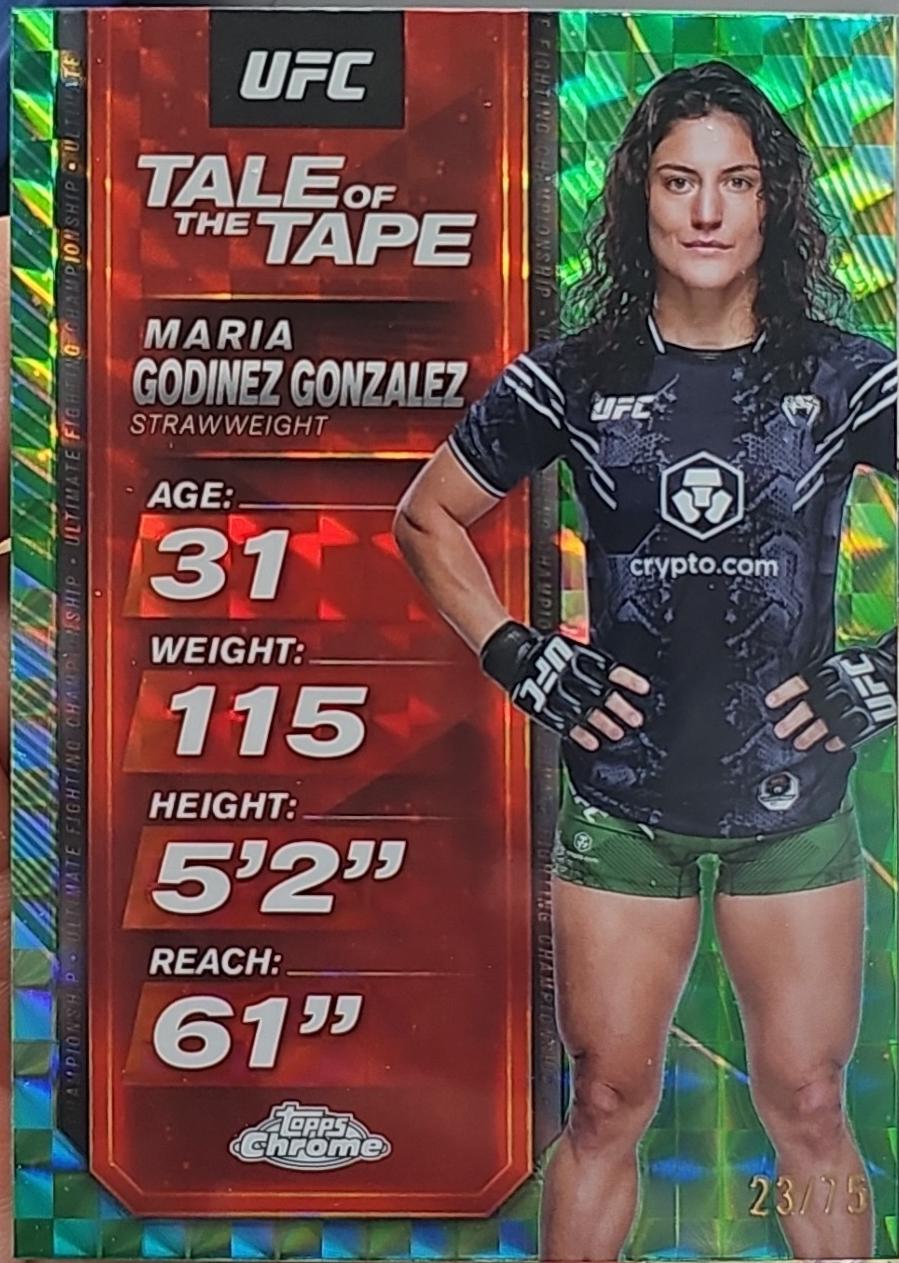 Maria Godinez Gonzalez 2025 Topps Chrome UFC Tale of the Tape #TTT-28 Geometric Green Refractor