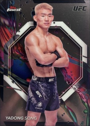 Song Yadong 2024 Topps Finest UFC Base Common #54 Tangerine Glitter Refractor