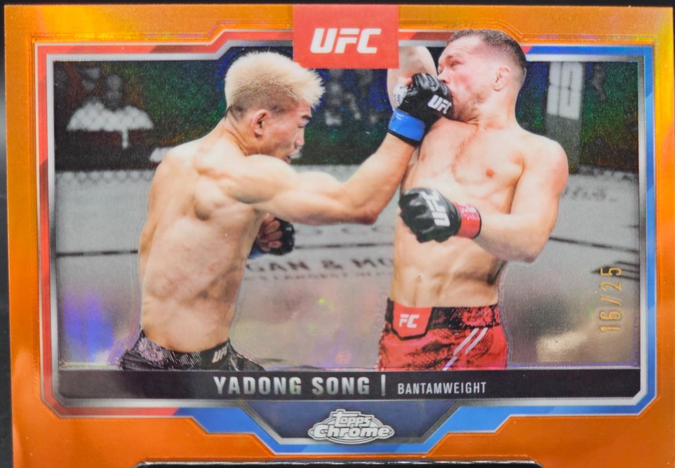 Song Yadong 2025 Topps Chrome UFC Base #38 Orange Refractor