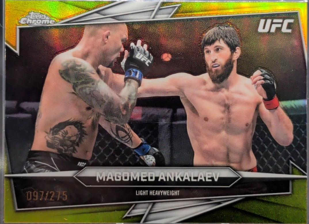 Magomed Ankalaev 2026 Topps Chrome UFC Base #60 Yellow Refractor