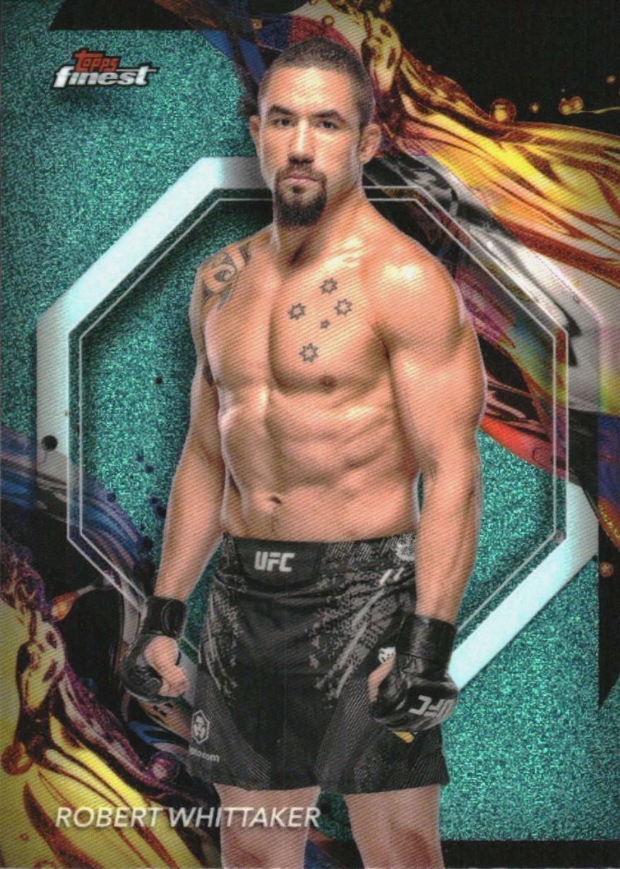 Robert Whittaker 2024 Topps Finest UFC Base Uncommon #104 Aqua Glitter Refractor