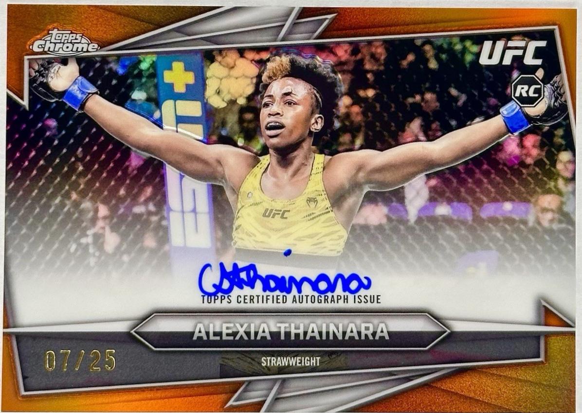Alexia Thainara 2026 Topps Chrome UFC Base Autographs #BAV-AE Orange Refractor