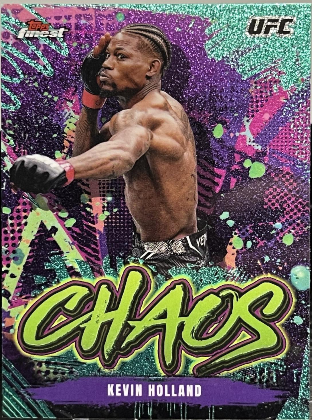 Kevin Holland 2024 Topps Finest UFC Chaos #CHA-19 Aqua Glitter Refractor