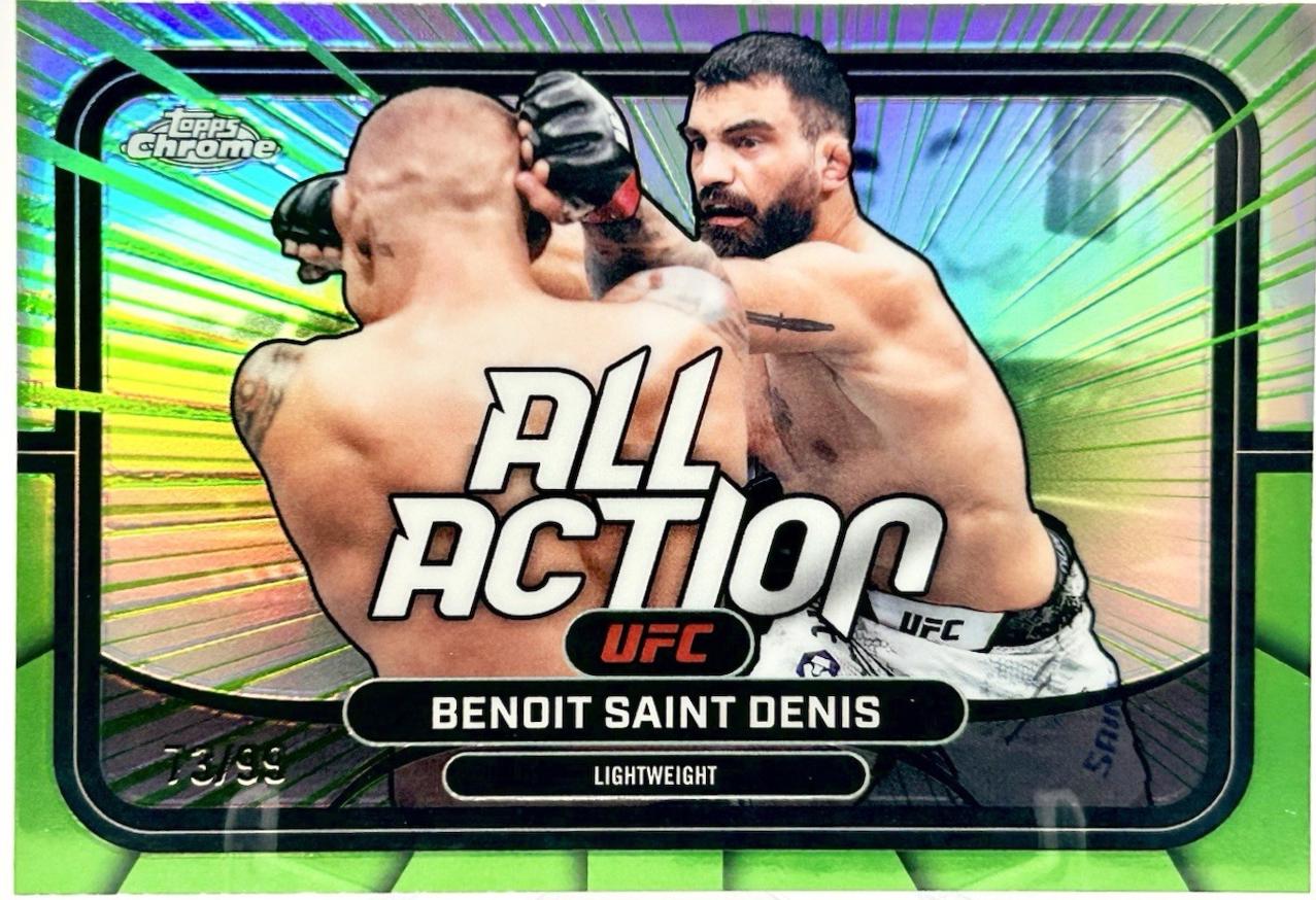 Benoit Saint Denis 2026 Topps Chrome UFC All-Action #AA-36 Green Refractor