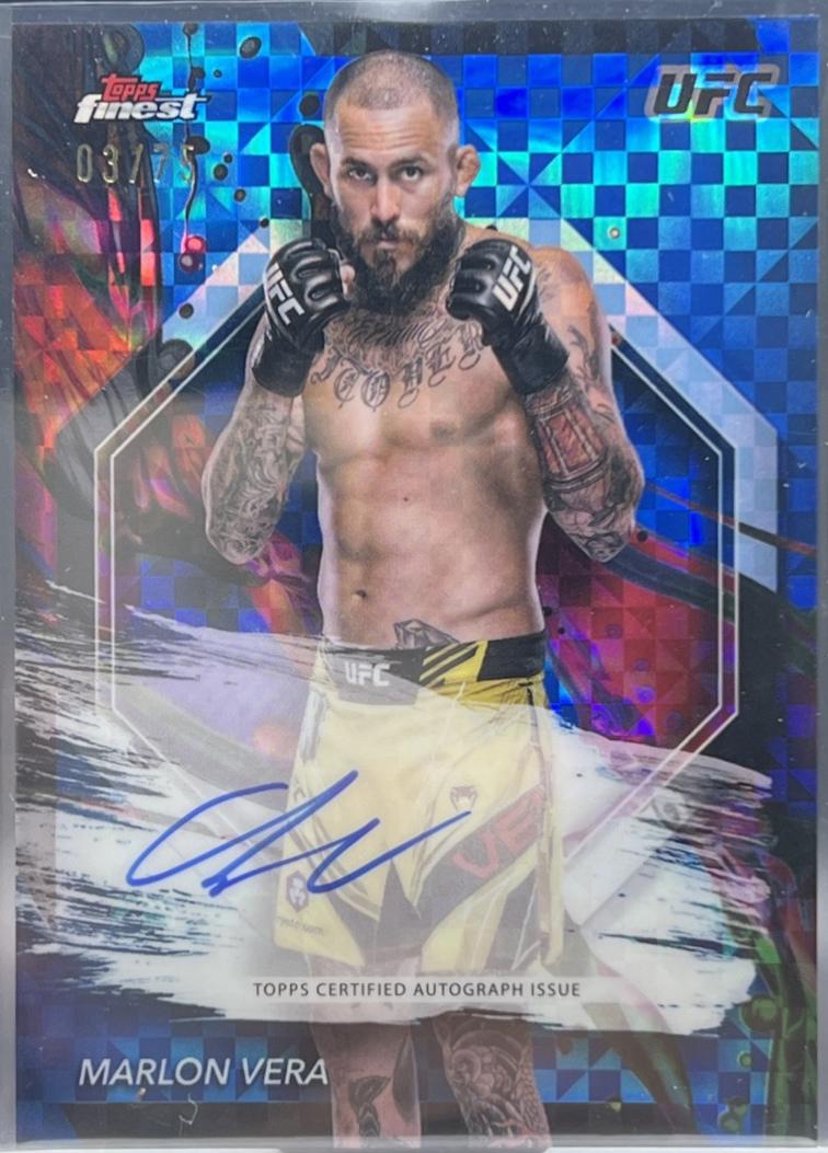 Marlon Vera 2024 Topps Finest UFC Finest Autographs #FA-MNV Blue Checkerboard Refractor
