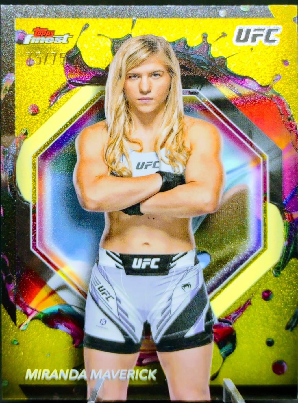 Miranda Maverick 2024 Topps Finest UFC Base Rare #250 Yellow Glitter Refractor