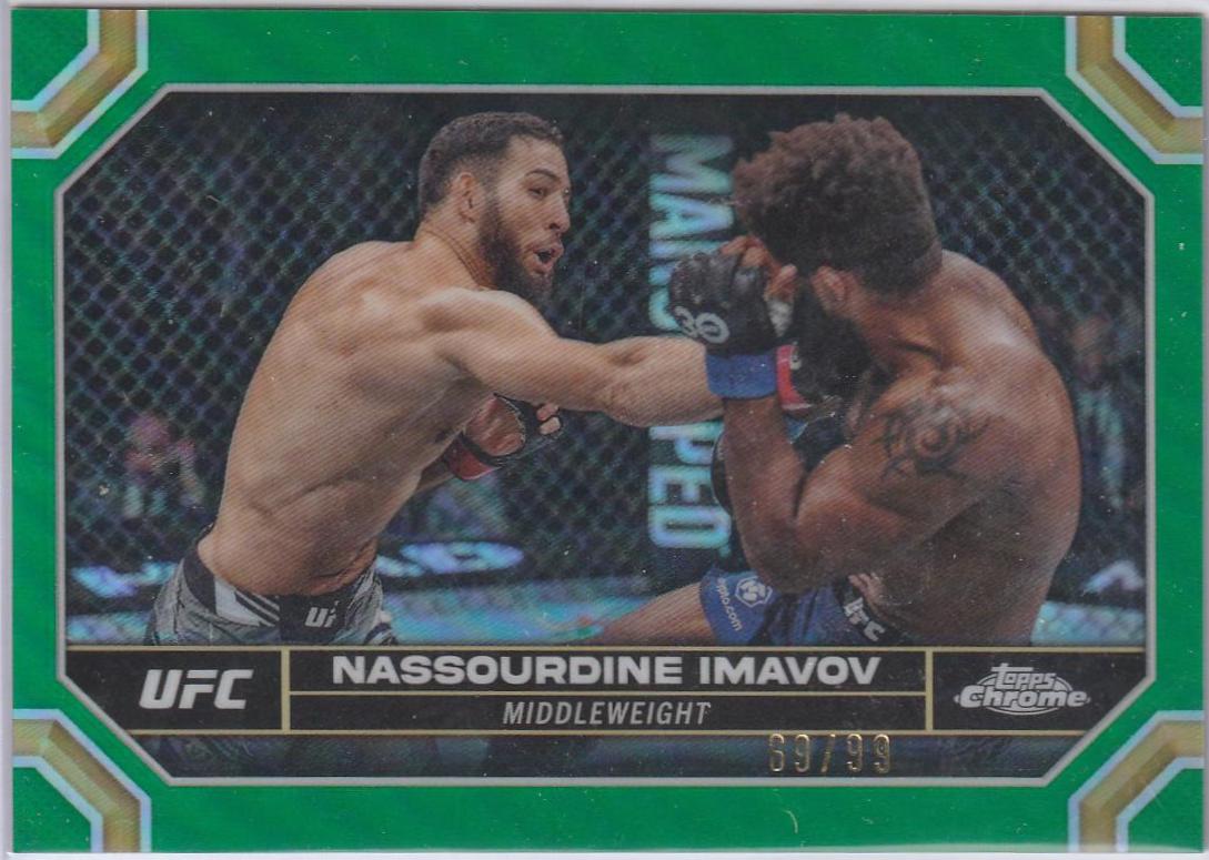 Nassourdine Imavov 2024 Topps Chrome UFC Base #145 Green Refractor