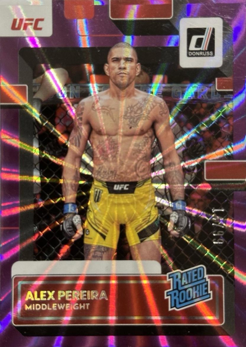 Alex Pereira 2023 Panini Donruss UFC Base #209 Purple Laser