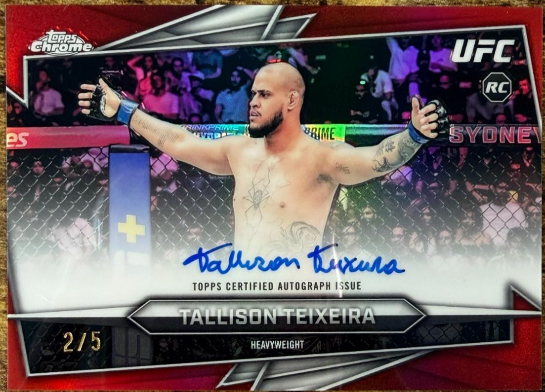 Tallison Teixeira 2026 Topps Chrome UFC Base Autographs #BAV-TT Red Refractor