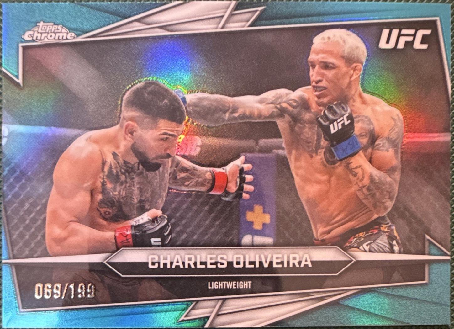 Charles Oliveira 2026 Topps Chrome UFC Base #150 Aqua Refractor