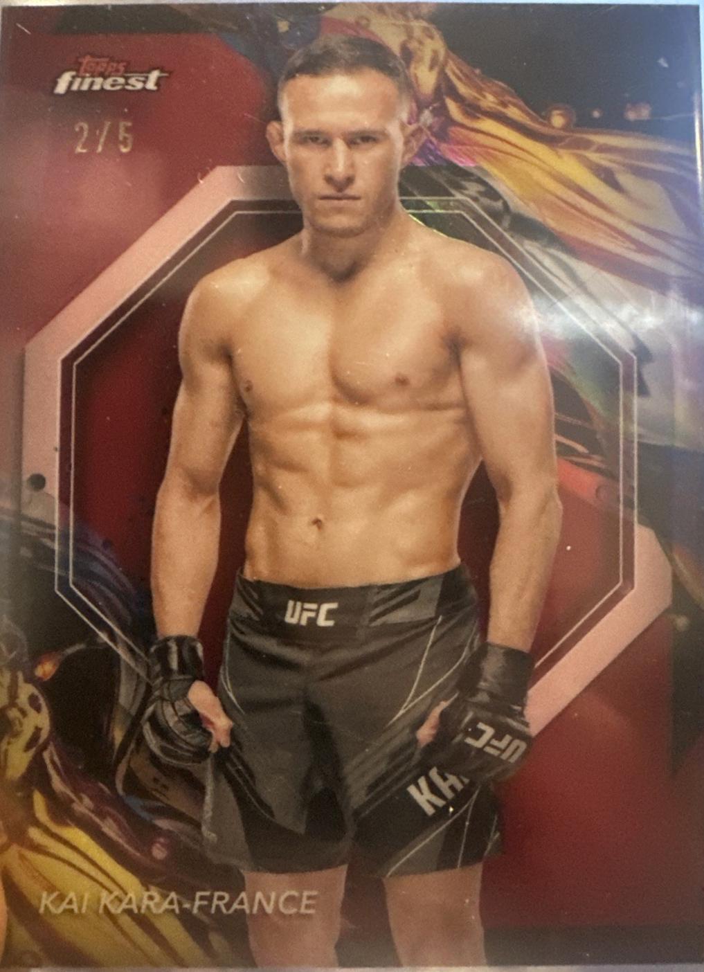 Kai Kara-France 2024 Topps Finest UFC Base Uncommon #103 Red Shimmer Refractor