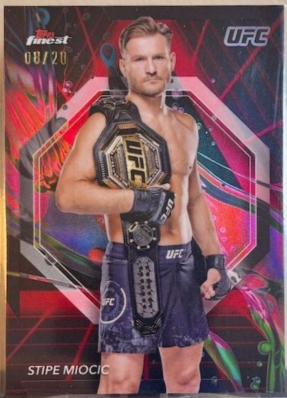 Stipe Miocic 2024 Topps Finest UFC Base Common #7 Red Black Vapor Refractor