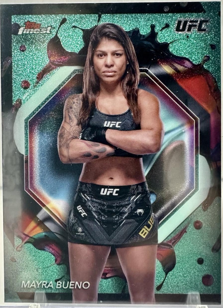 Mayra Bueno 2024 Topps Finest UFC Base Rare #294 Aqua Glitter Refractor