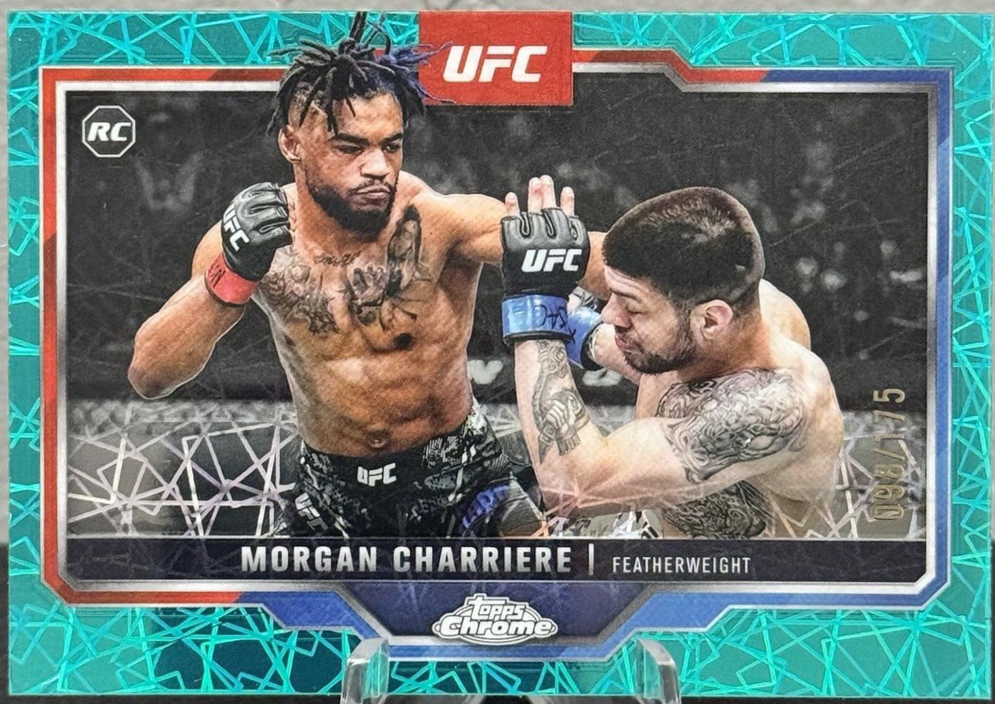 Morgan Charriere 2025 Topps Chrome UFC Base #37 Teal Lazer Refractor