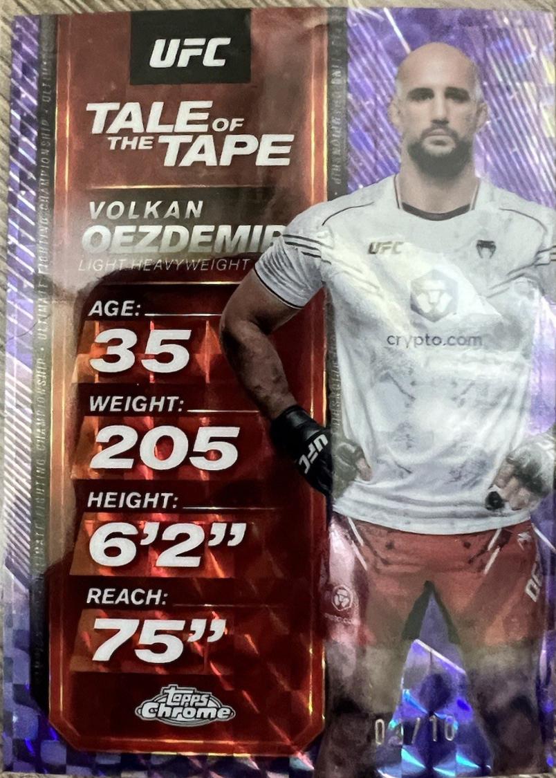 Volkan Oezdemir 2025 Topps Chrome UFC Tale of the Tape #TTT-26 Geometric Purple Refractor