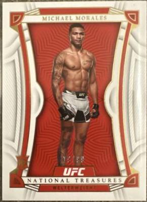 Michael Morales 2023 Panini Chronicles UFC Base National Treasures #447 Green