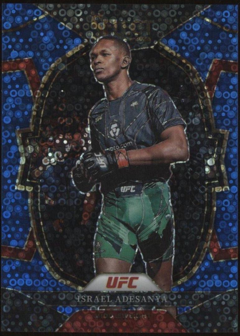 Israel Adesanya 2023 Panini Select UFC Concourse #6 Blue Disco