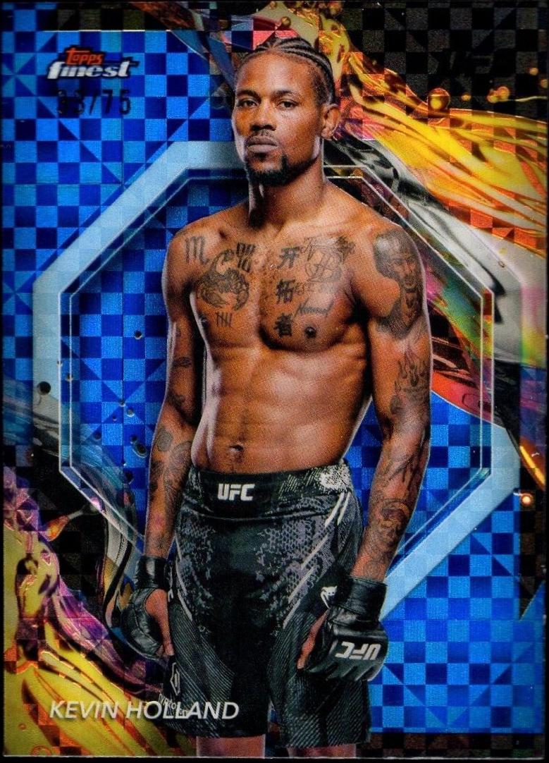 Kevin Holland 2024 Topps Finest UFC Base Uncommon #179 Blue Checkerboard Refractor