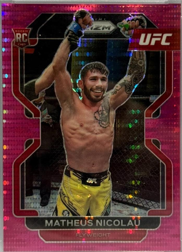 Matheus Nicolau 2022 Panini Prizm UFC Base #168 Pink Pulsar