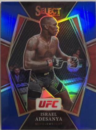 Israel Adesanya 2022 Panini Select UFC Premier Level #121 Blue Prizm