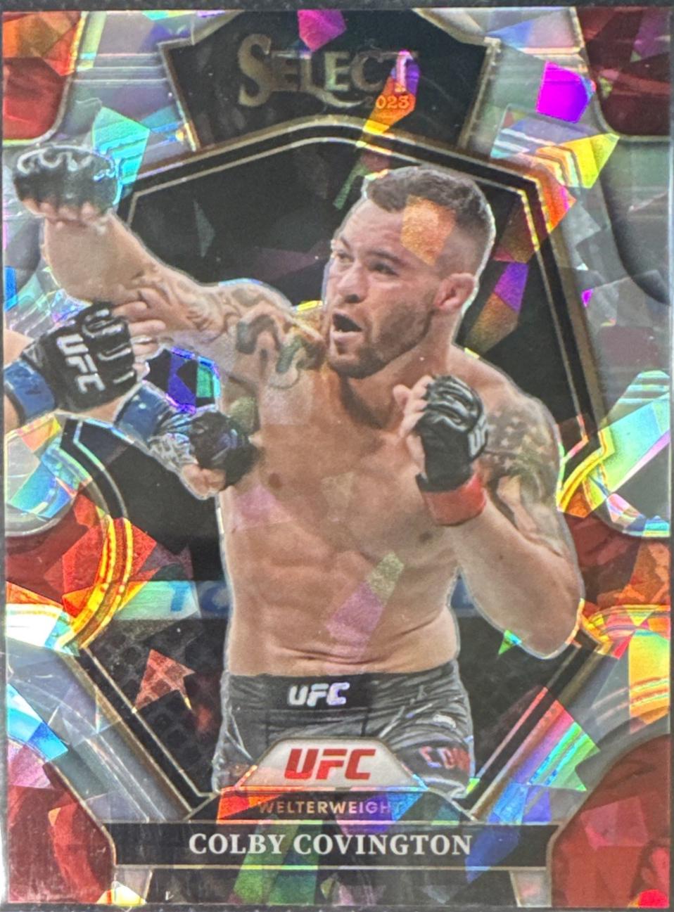 Colby Covington 2023 Panini Select UFC Premier Level #200 Cracked Ice