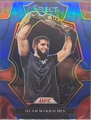 Islam Makhachev 2023 Panini Select UFC Premier Level #182 Red Blue Prizm