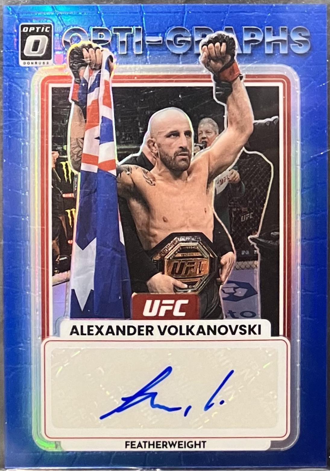 Alexander Volkanovski 2023 Panini Donruss Optic UFC Opti-Graphs #14 Blue Autograph