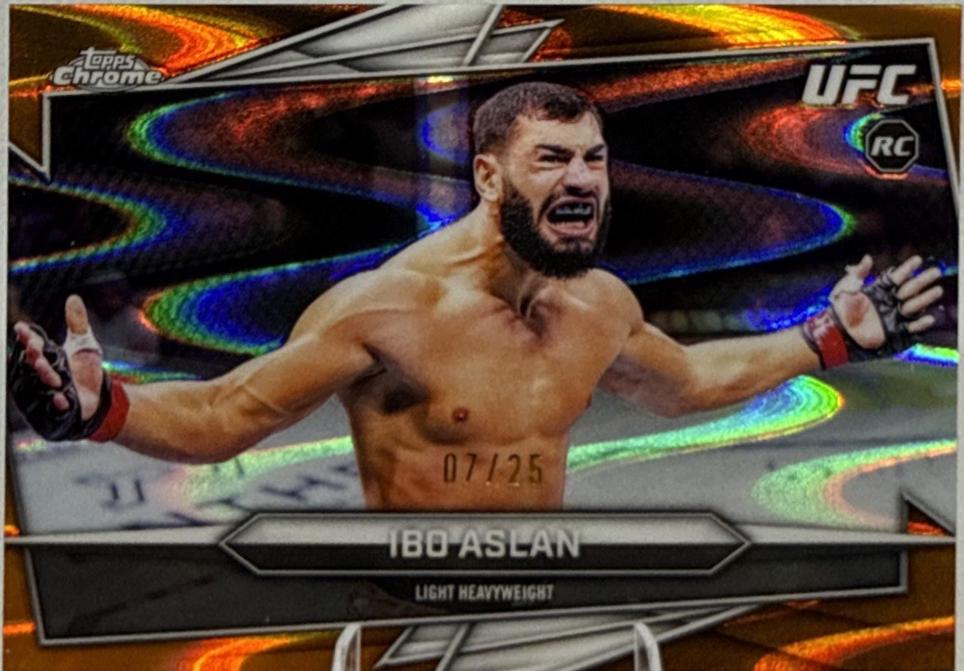 Ibo Aslan 2026 Topps Chrome UFC Base #189 Orange Ray Wave Refractor